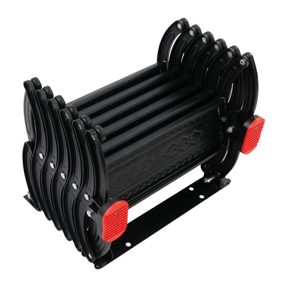 6-Step Wall Mounted Folding Ladder, Black Retractable Telescoping Step Stairs