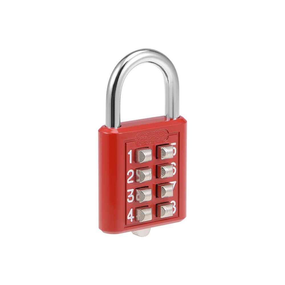 8-Digit Combination Padlock Push Button Lock for Locker Cabinet Red 2Pack