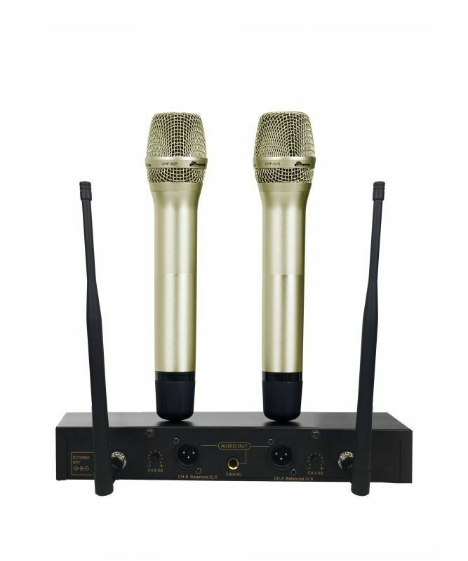 IDOLmain UHF-628 Auto Sound Cut Off When Dropping Dual Wireless Microphone Sys