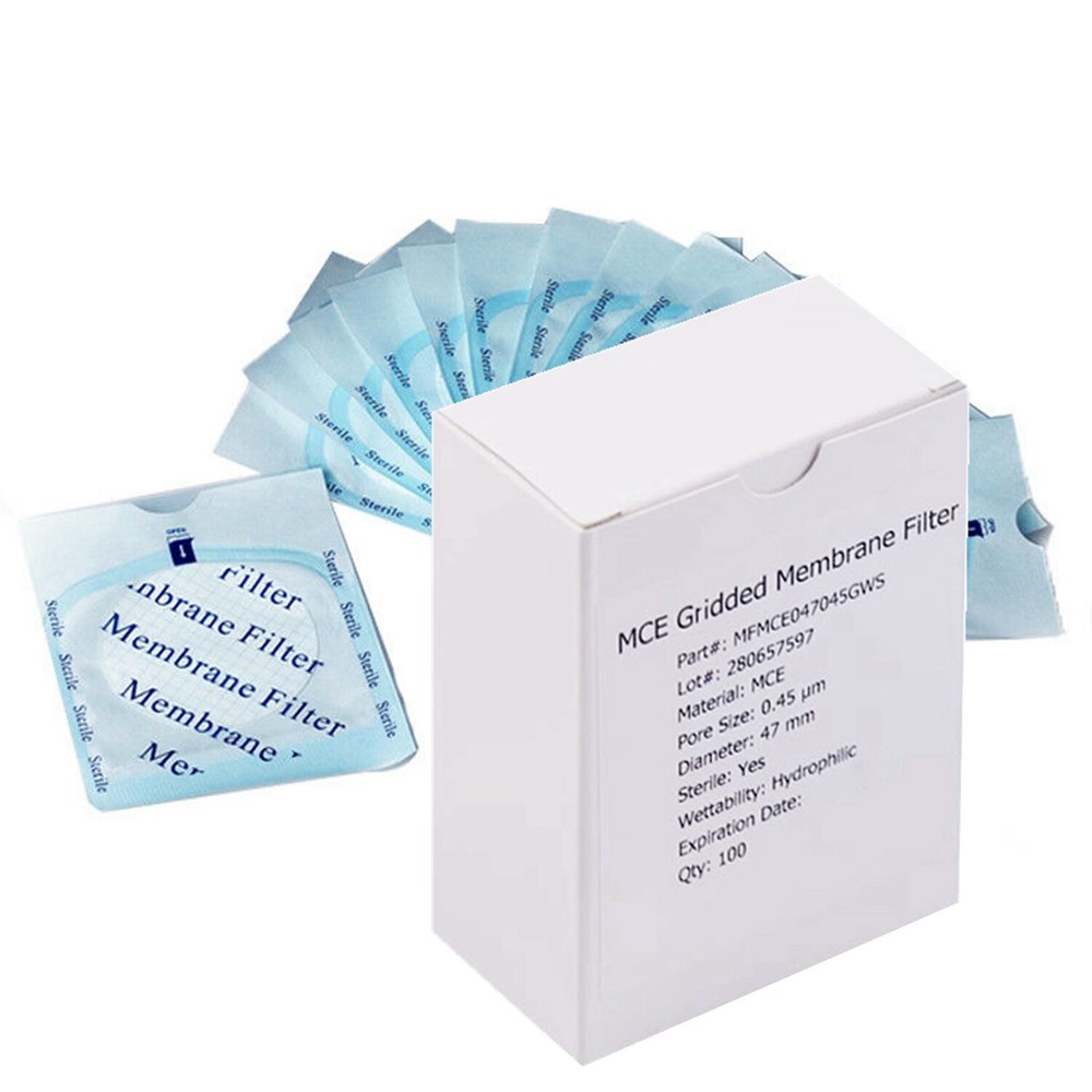MCE Membrane Filter,Sterile,Black Grid, 47 mm,0.45µm,100-4000pcs,Lab Disc Filter