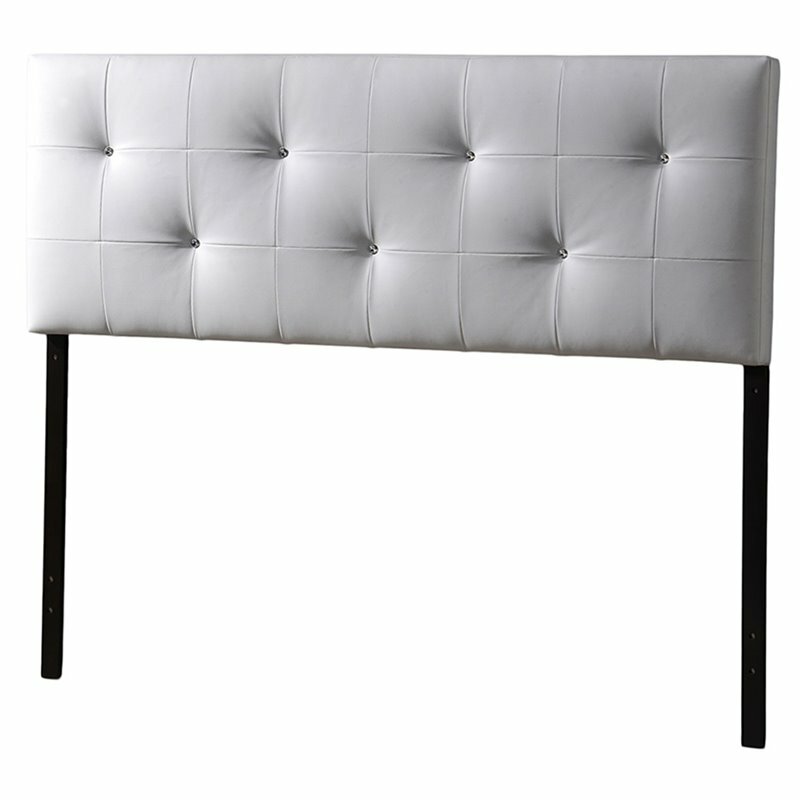Baxton Studio Dalini Faux Leather Tufted Full Panel Headboard in White