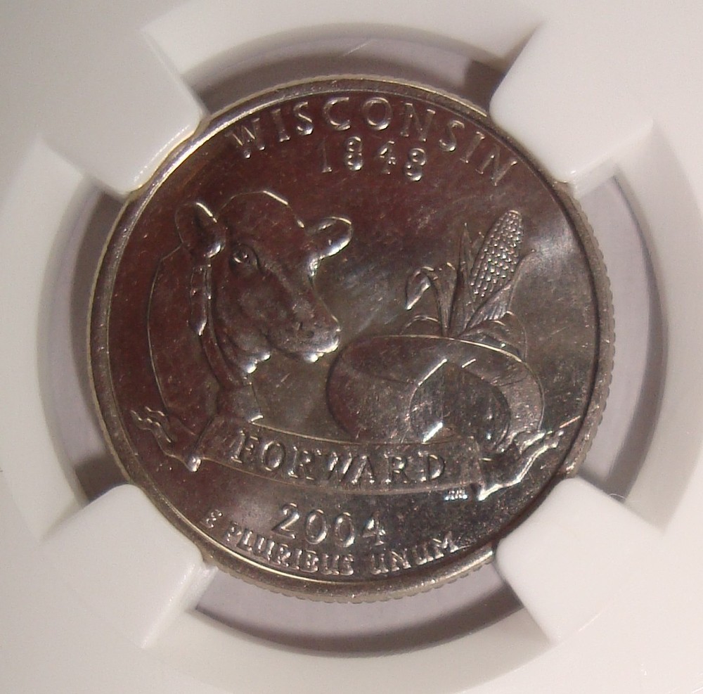 2004-D Wisconsin Extra Leaf Low State Quarter Error NGC MS61