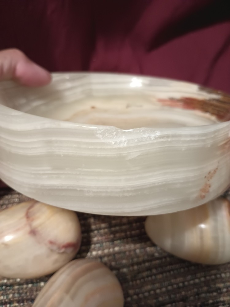 Onyx Marble Stone Five Eggs And Matching Dish Holder