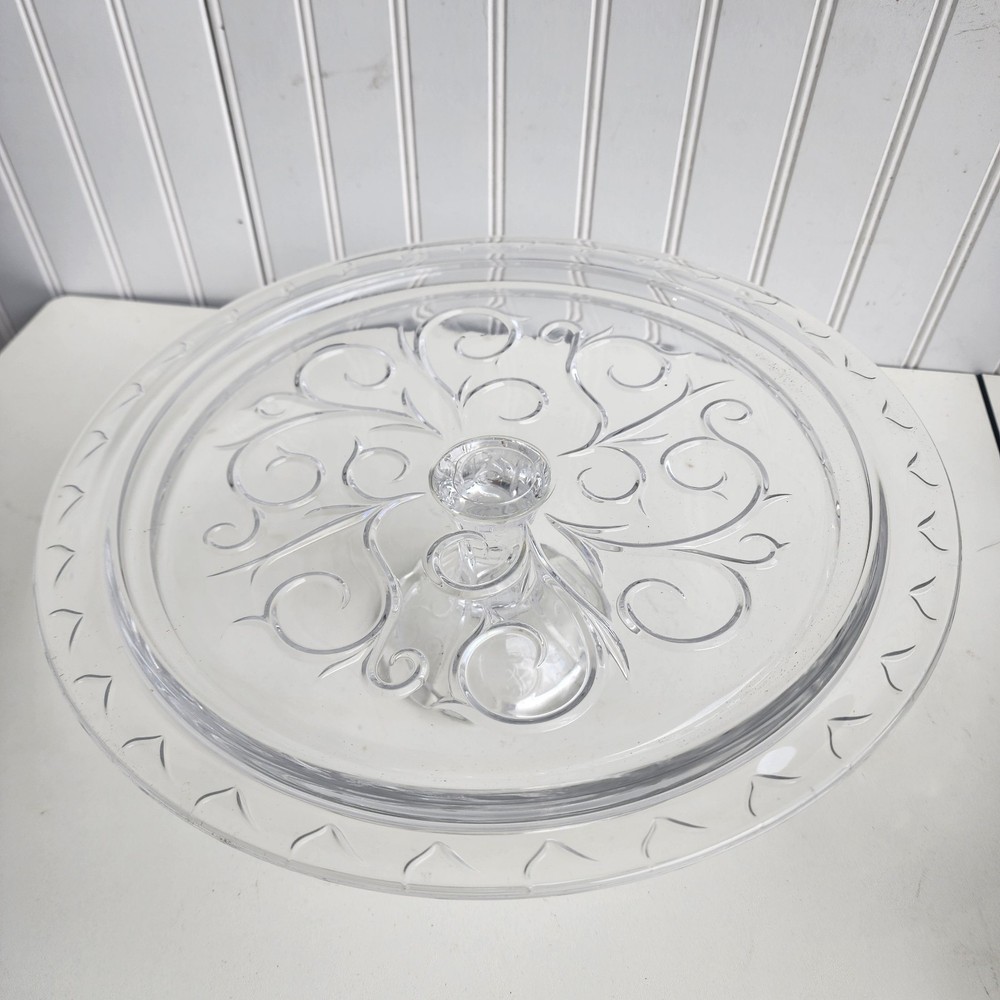 Gorgeous Goods Footed Cake Plate, 11" Clear Crystal Cake Server