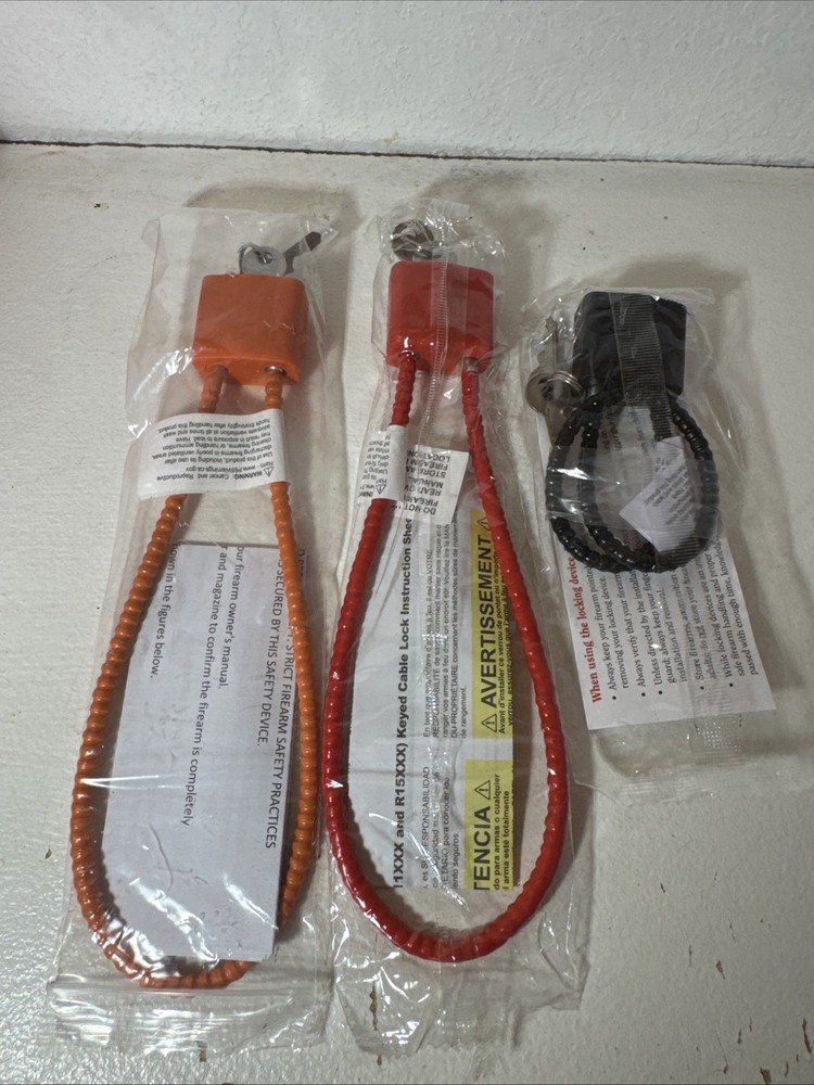 Gun Cable Lock With Keys Pack Of 3
