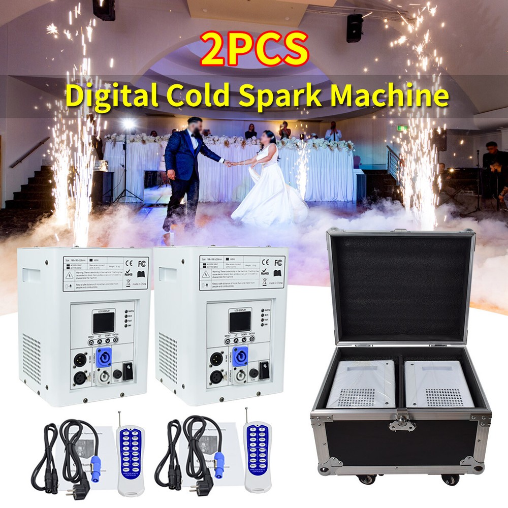 2PCS 750W Cold Spark Machine Stage Effect Firework Machine with Road Case