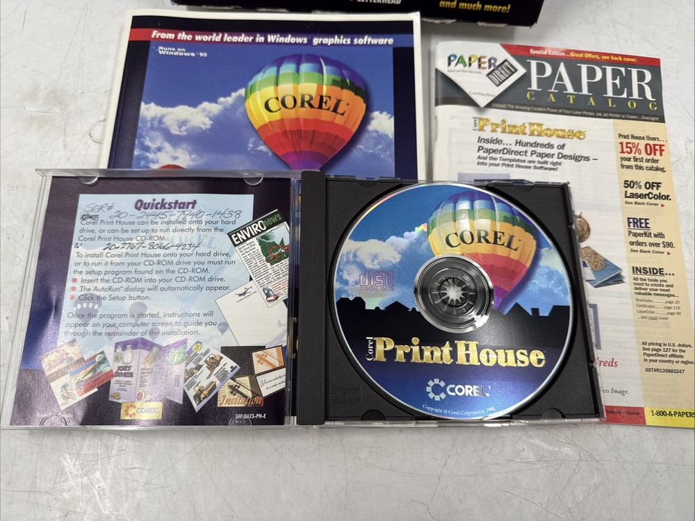 1995 Corel Print House CD-ROM Format Runs on Windows 95 EB-19394