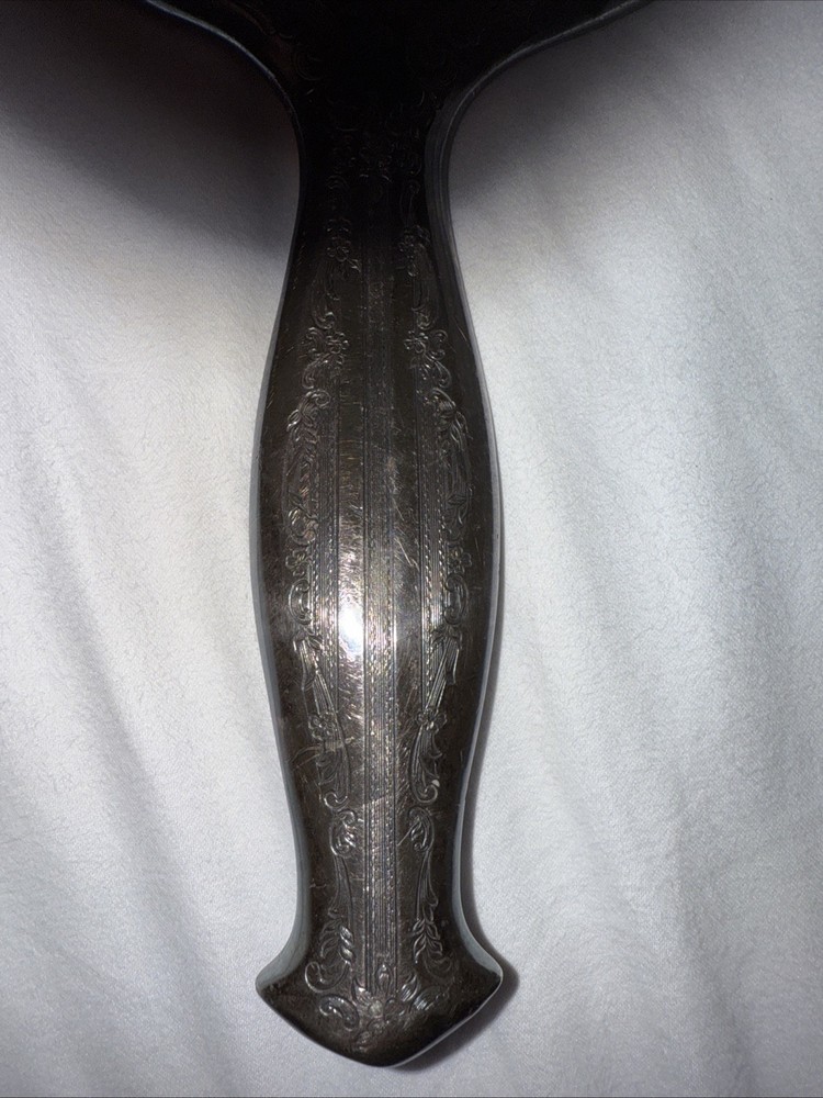 Antique Silver Vanity Hand-Held Mirror