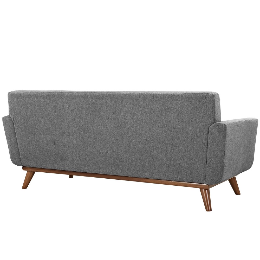 Modway Engage Upholstered Fabric Loveseat in Expectation Gray