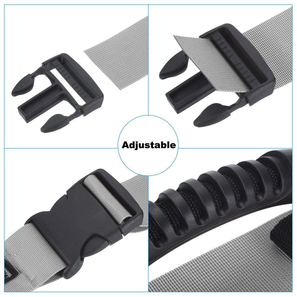 Carrying Strap with Handle, Adjustable Nylon Belt for Moving Boxes, Gray