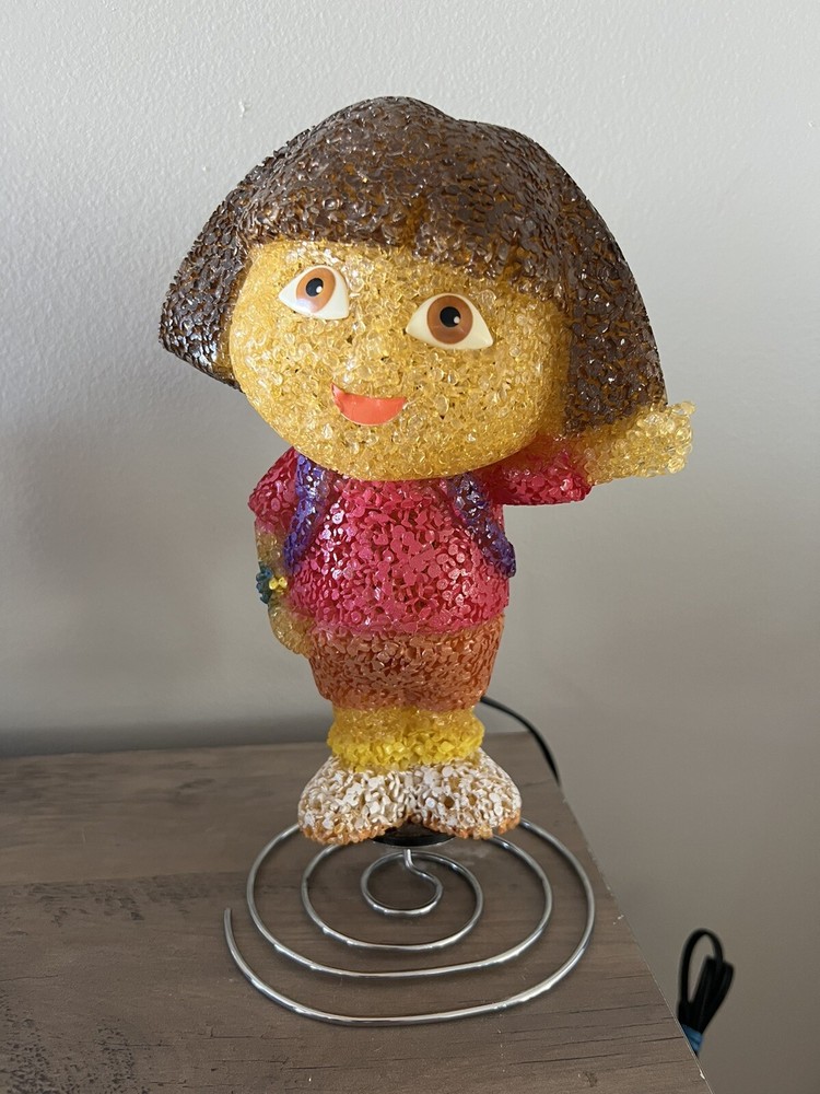 Dora The Explorer EVA Popcorn Lamp Night Light Melted Plastic 10” Working