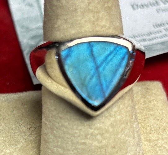 mens sterling silver ring Size 11 Labradorite