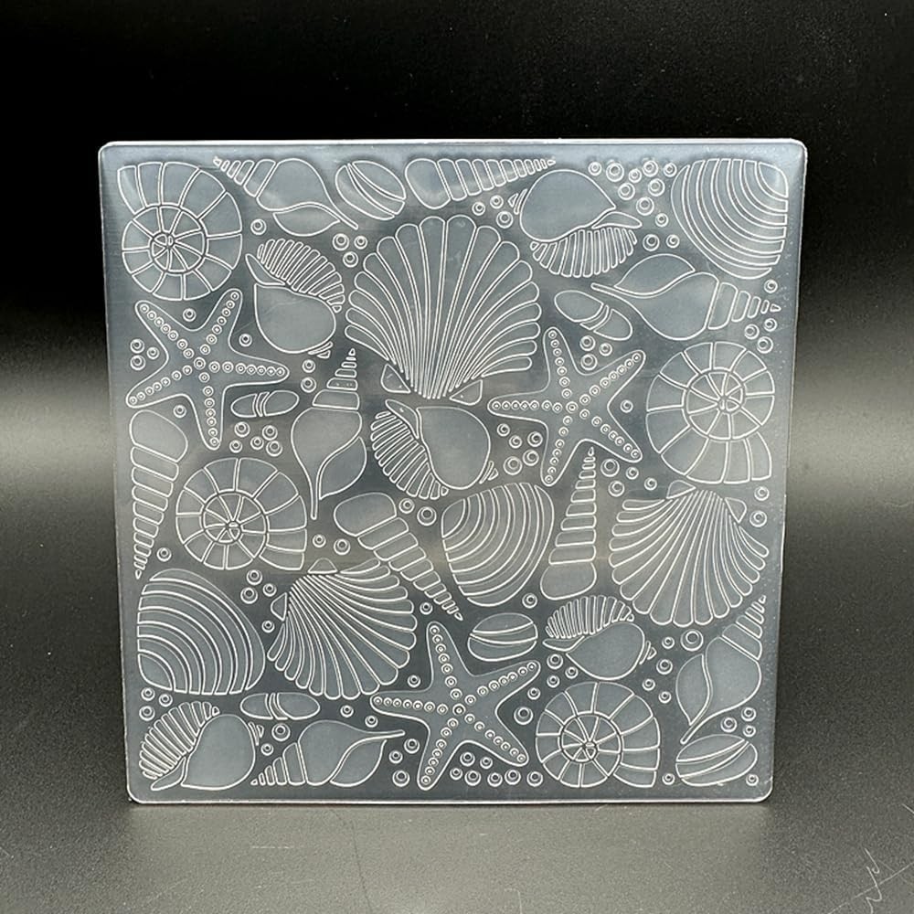 3D Plastic Embossing Folder Sea Star Shell Texture for DIY Scrapbooking