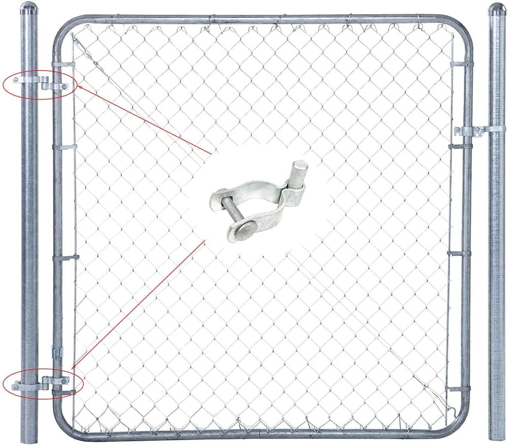 2 Pack Chain Link Fence Gate Post Hinge for 2-3/8" Outside Diameter Post/Pipe, P