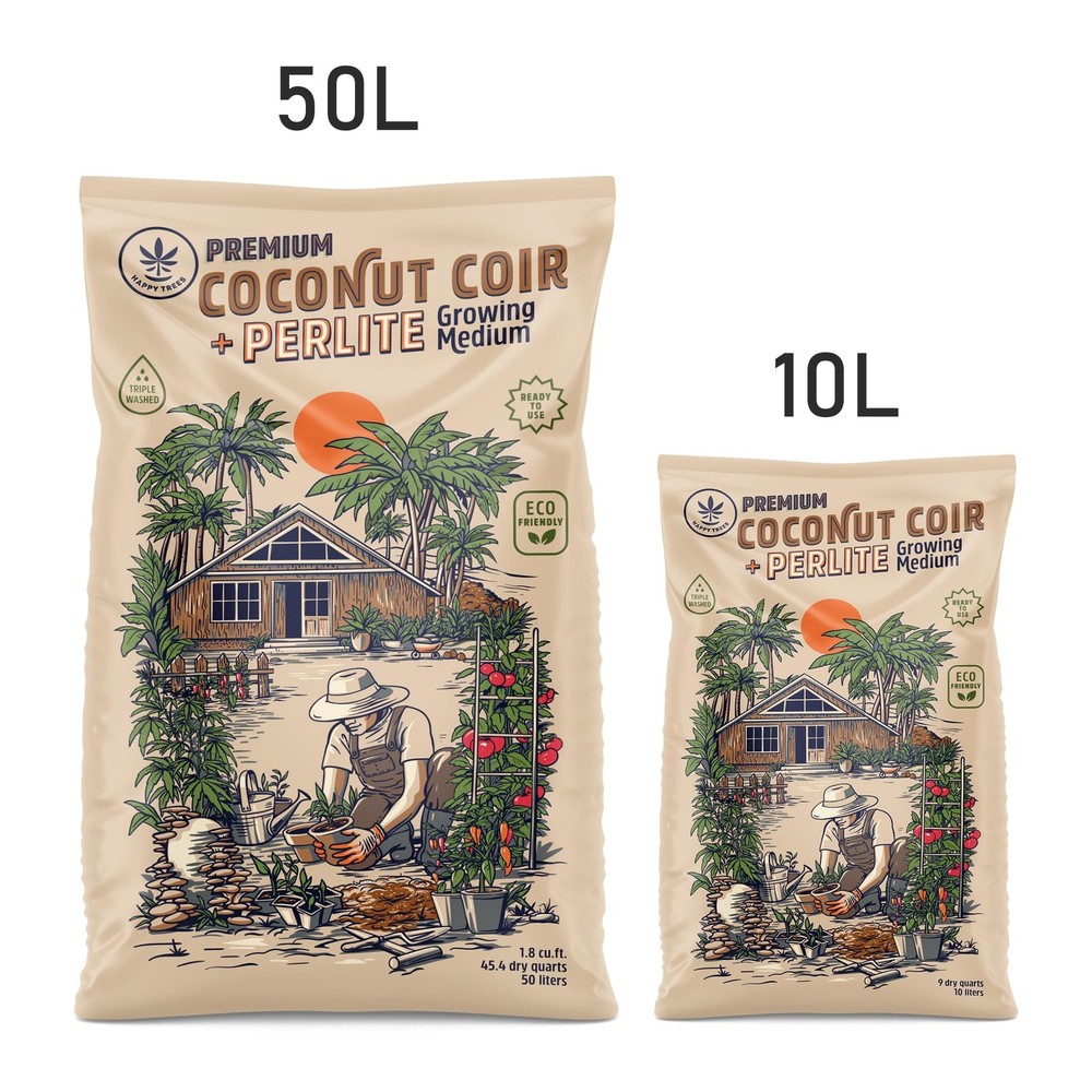 Happy Trees Coco Coir and Perlite Growing Medium, Potting Mix, SeedStarting, ...