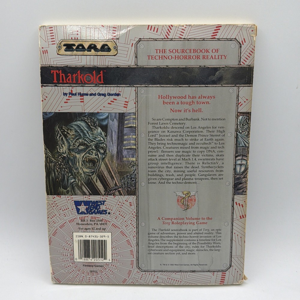 TORG Tharkold Sourcebook Techno-Horror Reality Roleplaying Game Possibility Wars