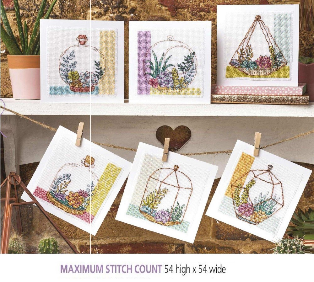 TERRARIUM CARDS  CROSS STITCH PATTERN ONLY    EQ - RVY