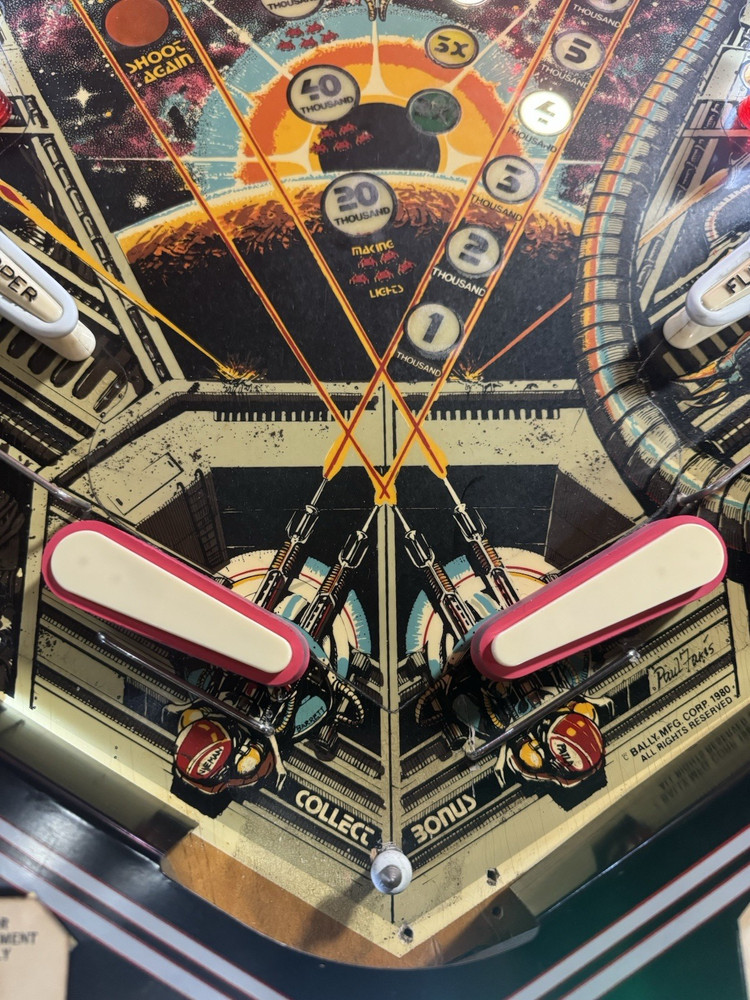 1980 BALLY SPACE INVADERS PINBALL MACHINE PROF TECHS PLAYS GREAT REFURBISHED
