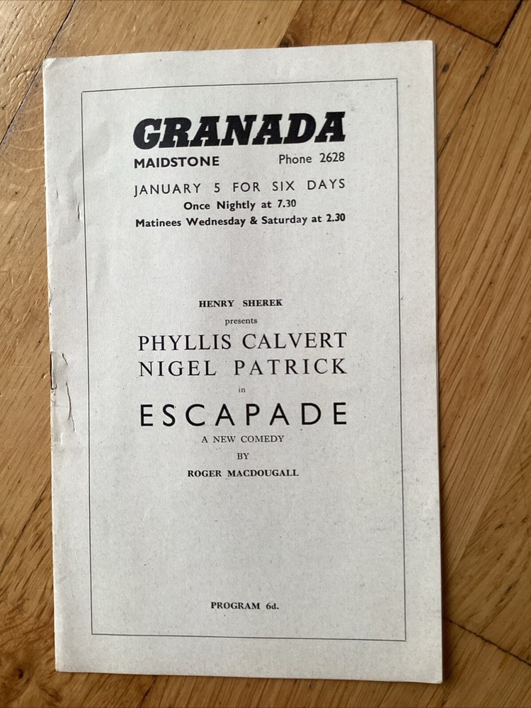 GRANADA MAIDSTONE programme ESCAPADE