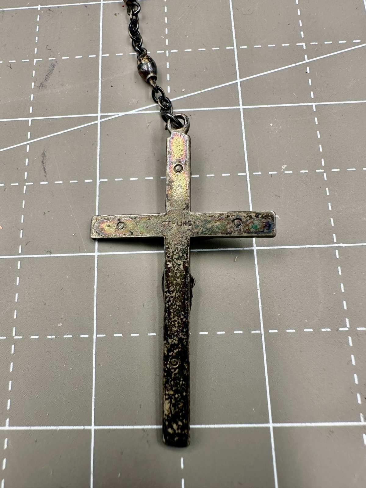 Antique Sterling Rosary with Sterling Beads