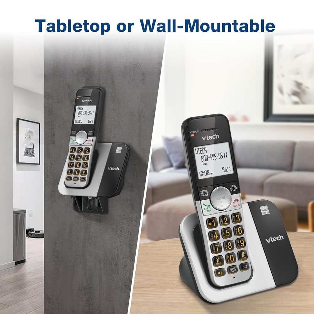 Simple Setup Cordless Phone, Big Buttons, 2 Handsets