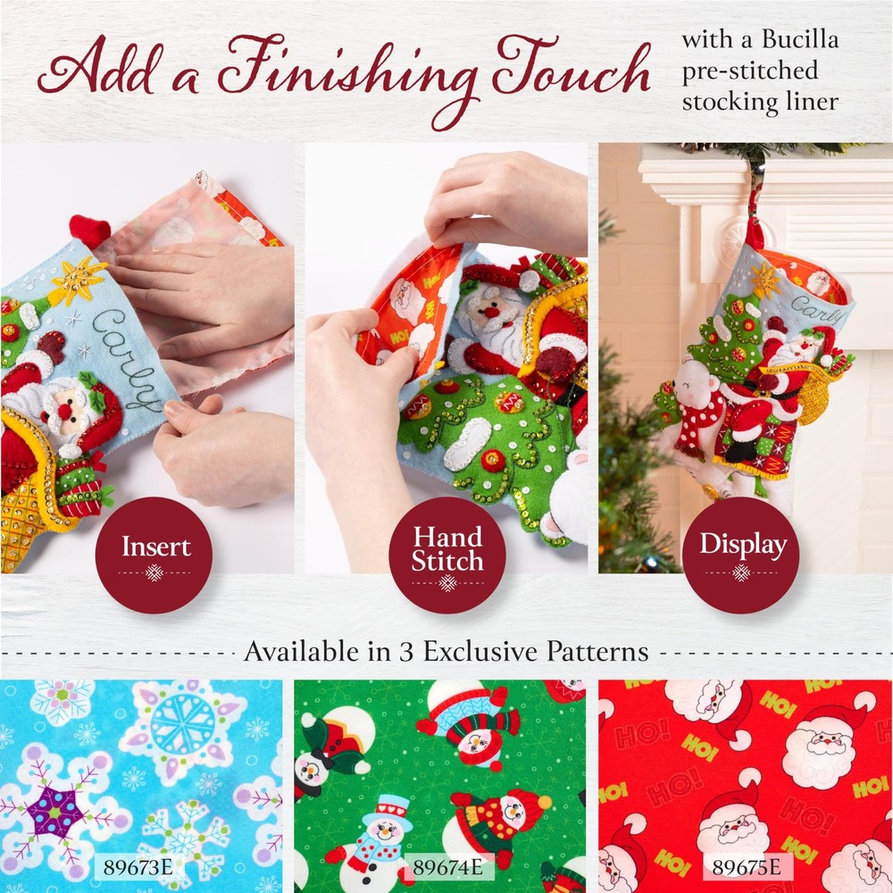 Bucilla, Felt Applique 18" Stocking Making Kit, Nutcracker Noel, Perfect for ...