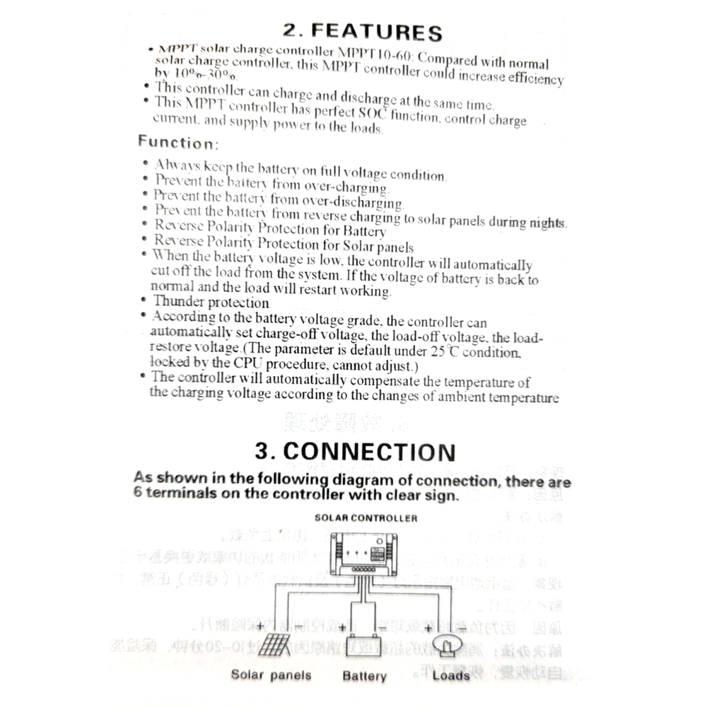 WELLSEE Solar Charge Controller 10 Amp 12V/24V Automatic Detection NOS EE