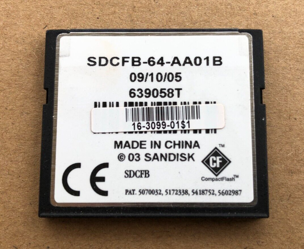 CISCO 64MB COMPACT FLASH MEMORY CARD SDCFB-64-AA01B FREE SHIPPING!