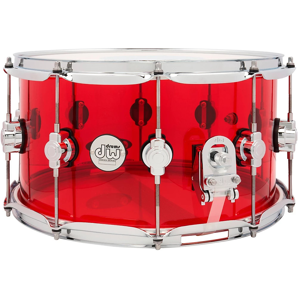 DW Design Series Acrylic Ruby Snare Drum 14 x 8 in. Ruby Glass