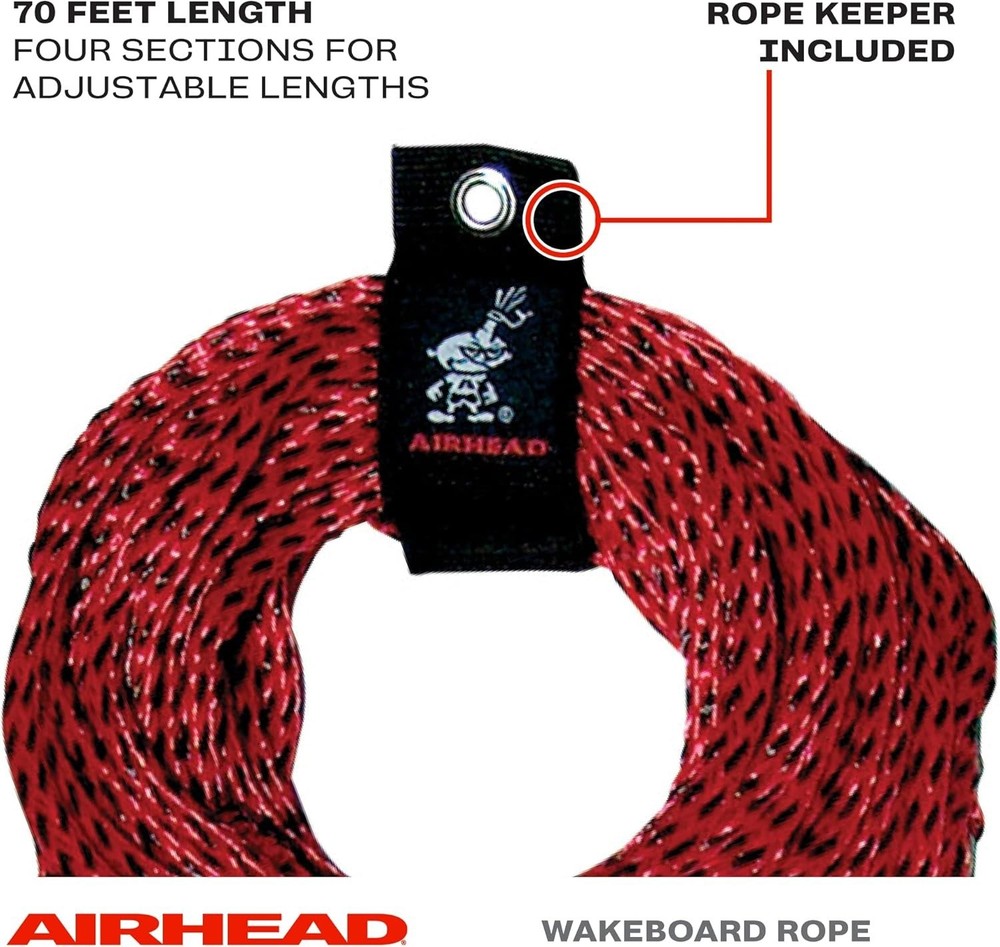 High-Strength 75 ft Wakeboard Rope with Floating Handle for Safety & Tricks