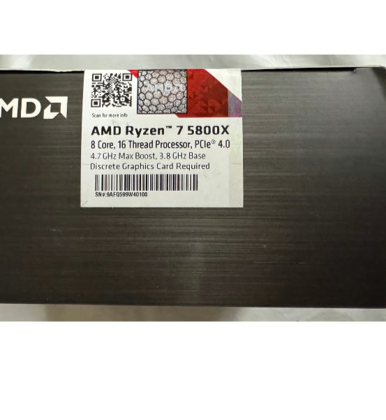 AMD Ryzen 7 5800X 8-core, 16-Thread Unlocked Desktop Processor
