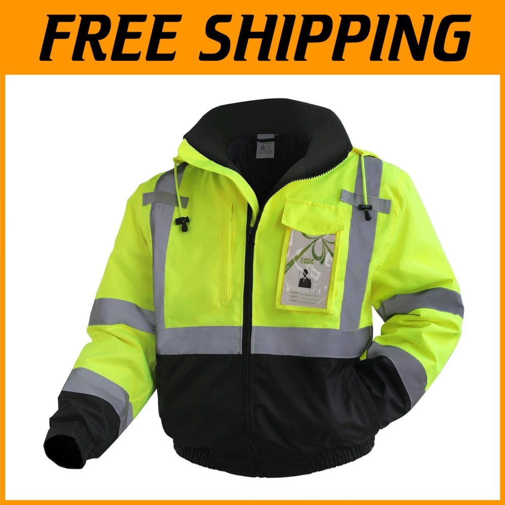 Class 3 High Vis Jacket XL, Waterproof Reflective Coat