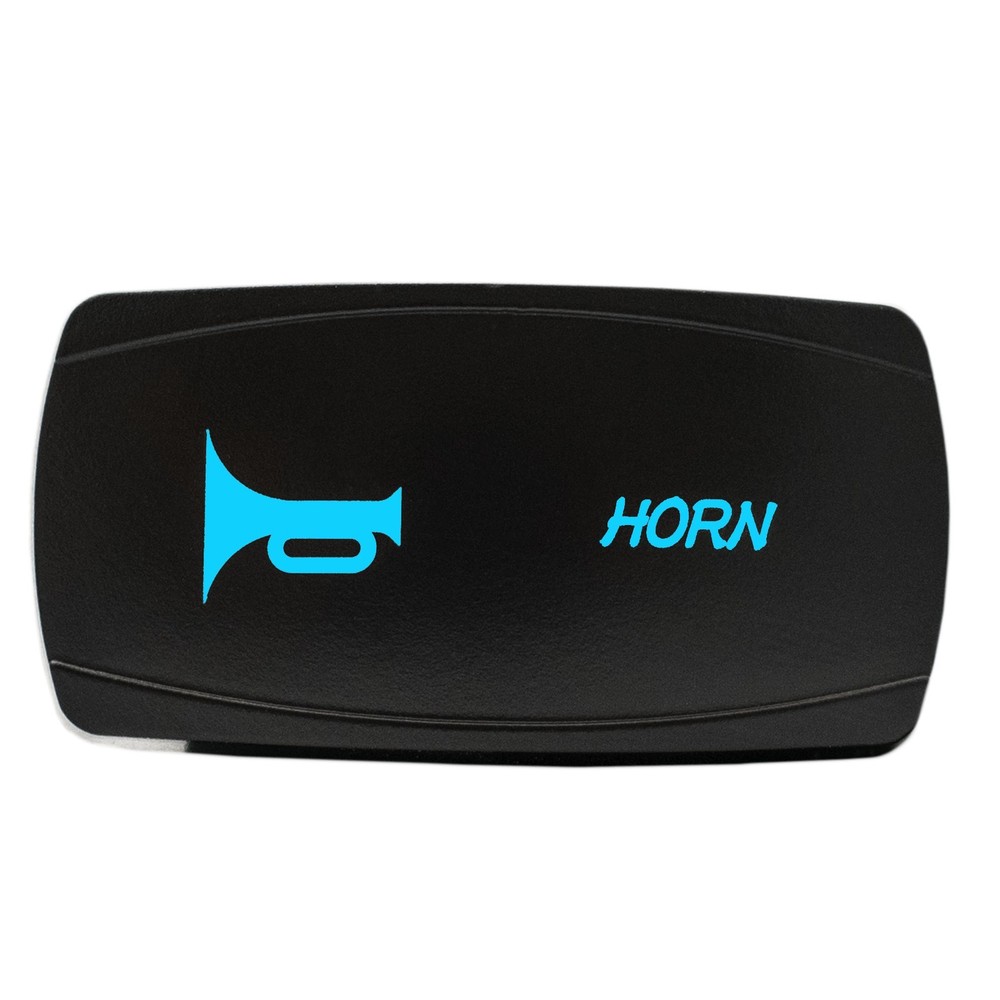 BLUE Dual Back-lit Rocker Switch Laser Etched 20A HORN Horizontal