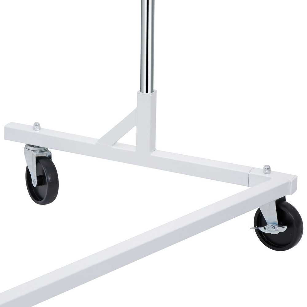 Z-Base Clothes Rack Garment Rack Rolling Storage Garment Shelf Silver Sturdy