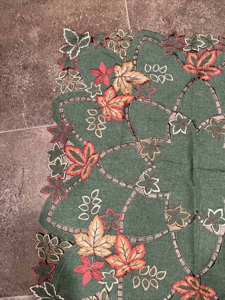 Thanksgiving 36” Square Accent table cover / Fall Decor / Cut Outs