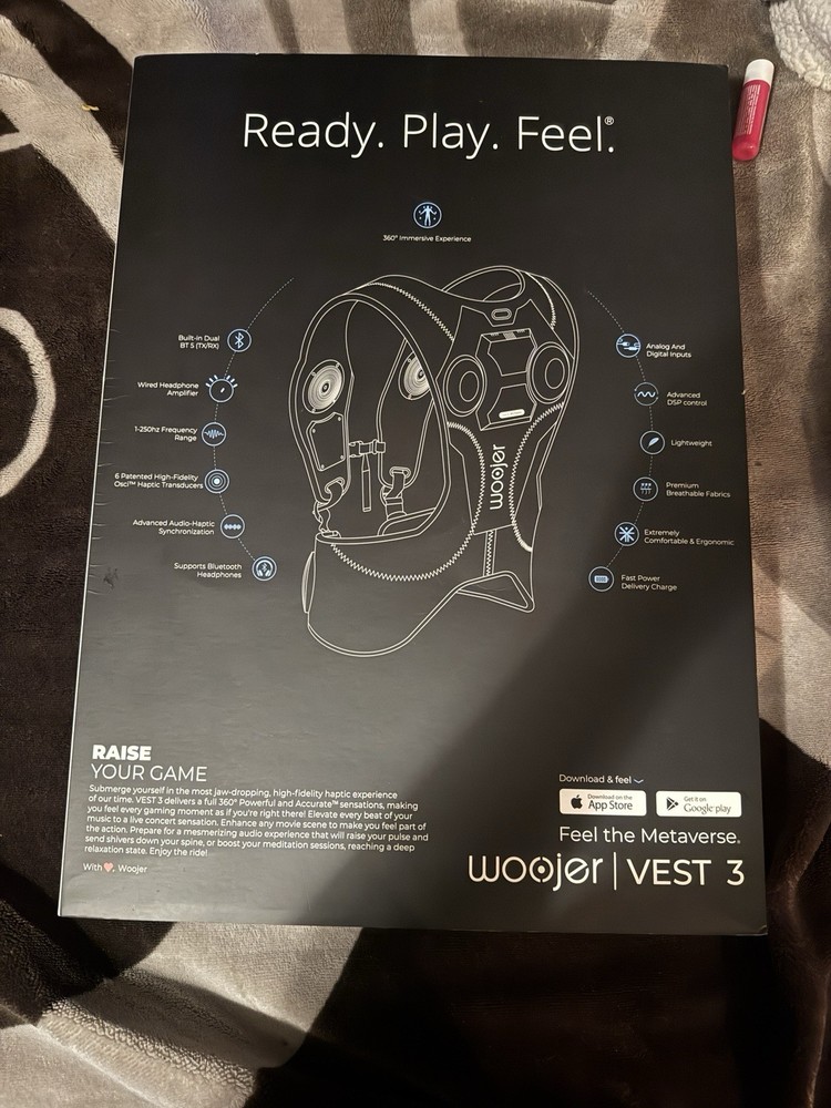 Woojer Vest 3 Haptic Vest for Meta Quest 3, Bluetooth, USB-C, White/Black