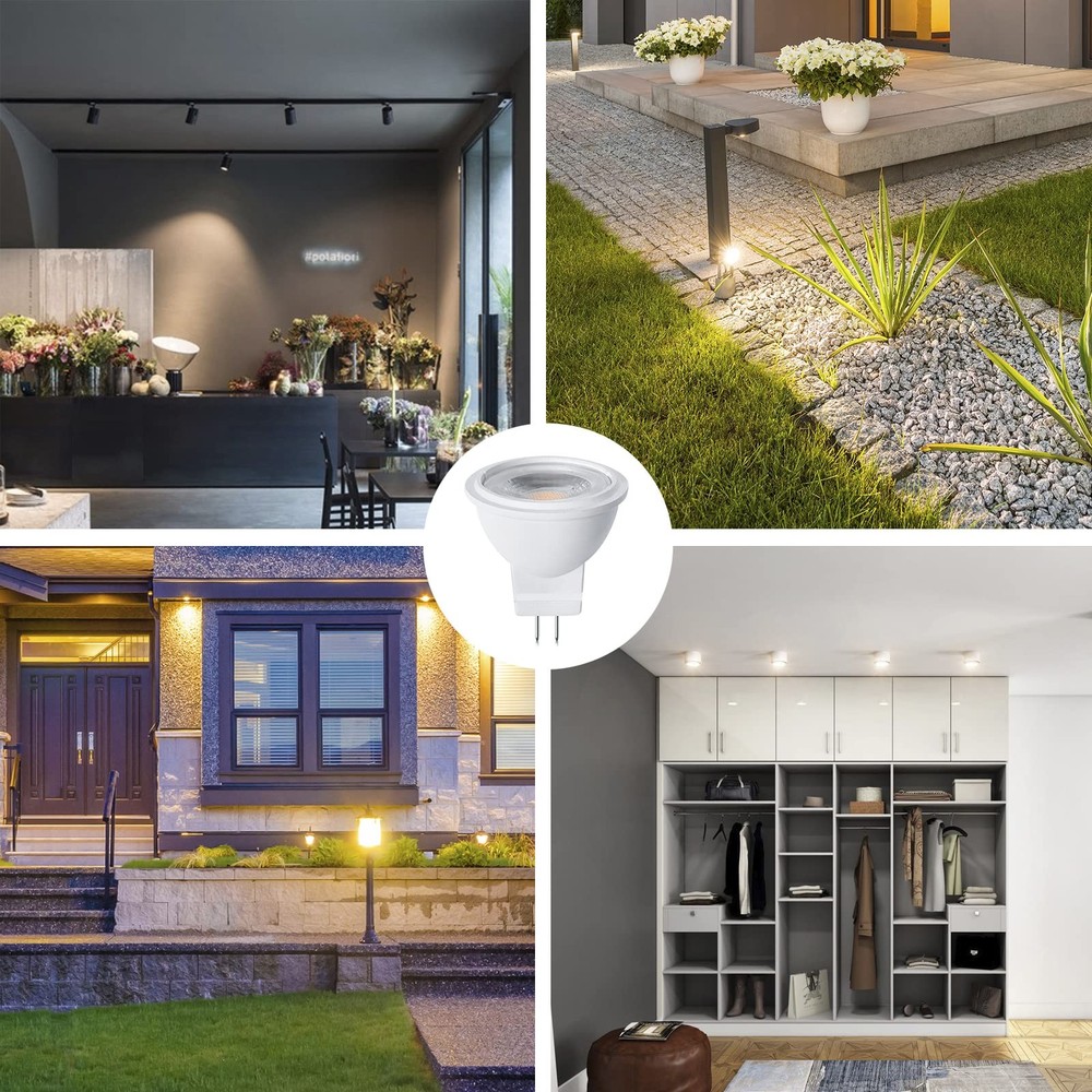 4 Pack MR11 GU4 LED Bulb 3W 12V Warm White 3000K