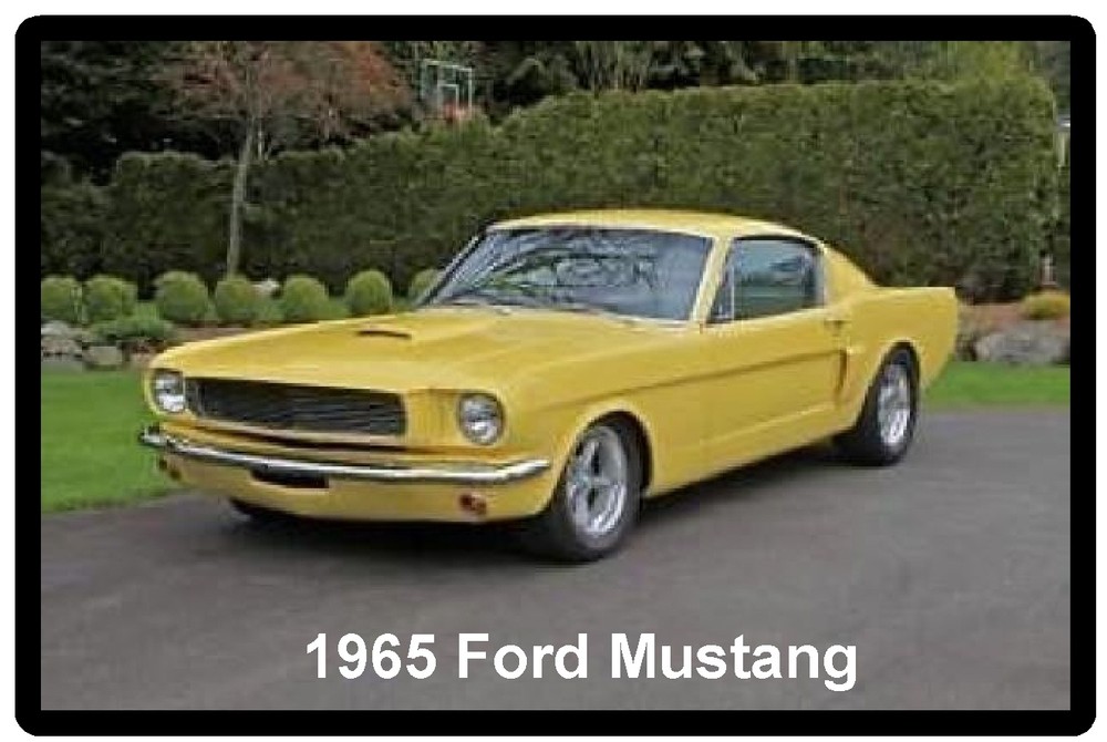 1965 Ford Mustang Yellow Refrigerator Magnet