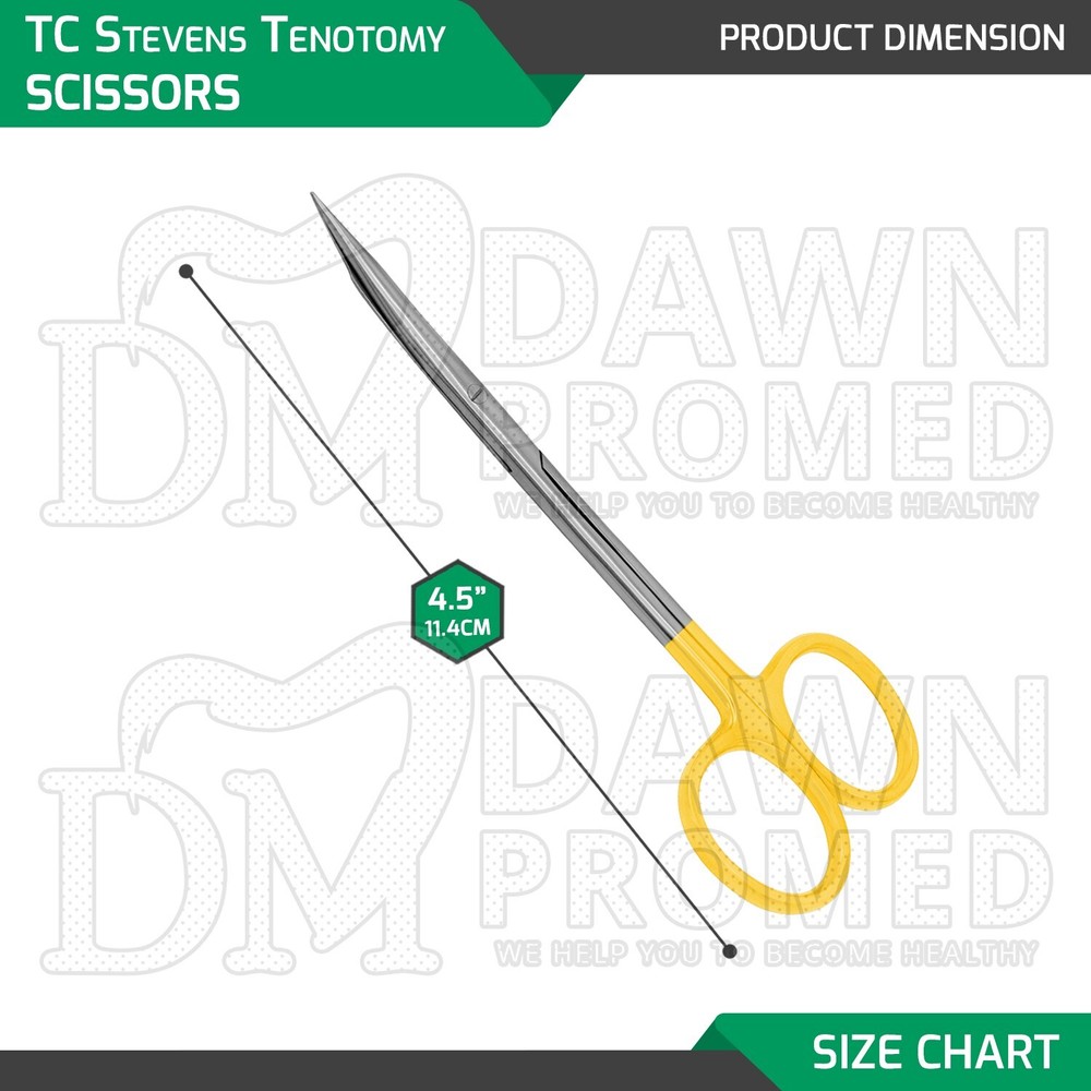 TC Stevens Tenotomy Scissors 4.5" Curved Sharp Surgical Instruments German Grade