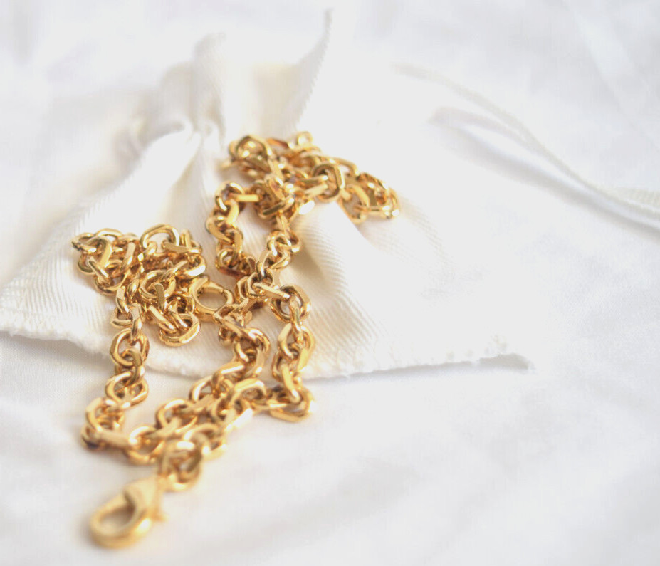 Gold Tone Chain With Hooks Shoulder Strap 19" X 0,25"