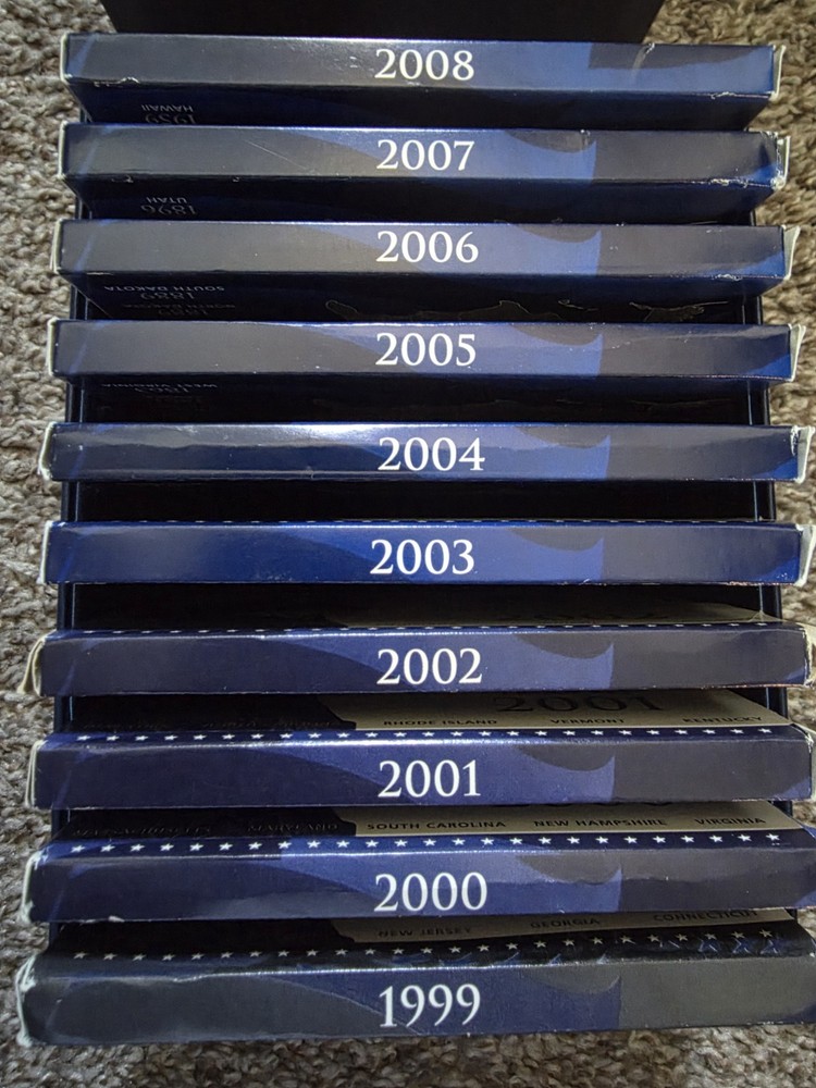 1999-2008 Silver Proof Box Only NO Coins