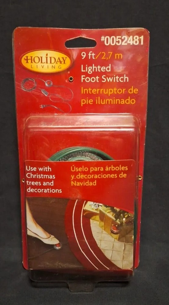 Holiday Living Lighted Foot Switch 9ft Long UL Listed