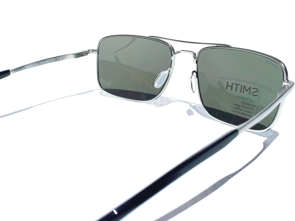 Smith Optics OUTCOME Matte Silver Carbonic POLARIZED Platinum Mirror Sunglass