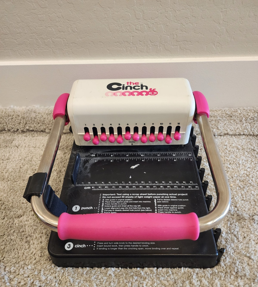 We R Memory Keepers The Cinch Book Binding Machine Pink & White
