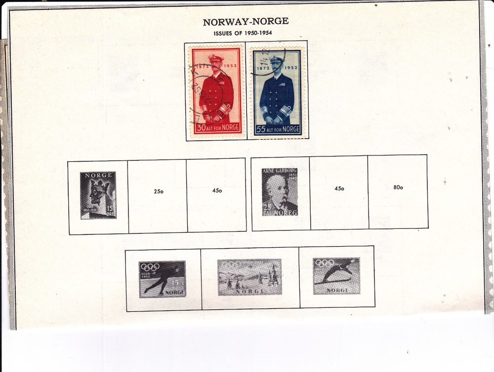 Norway Stamps on pages