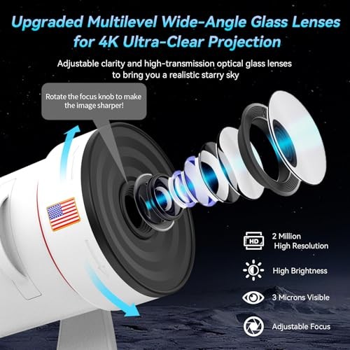 Star Projector,Galaxy Projector Upgraded Clear Lens, 10 Realistic NightLight