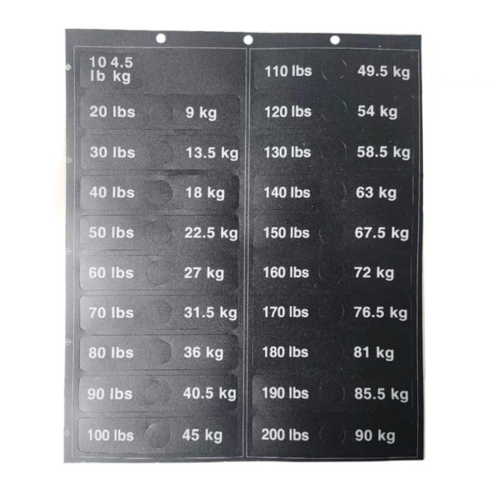 Easy to Apply Weight Stickers Improved Training Efficiency No Confusion