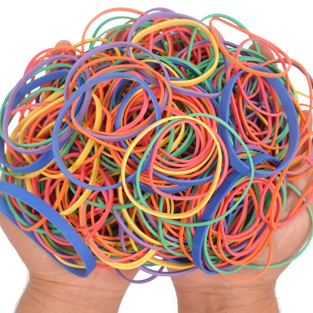 Assorted Rubber Bands Bulk 0.5 lb Multicolor Elastic Stretchable set