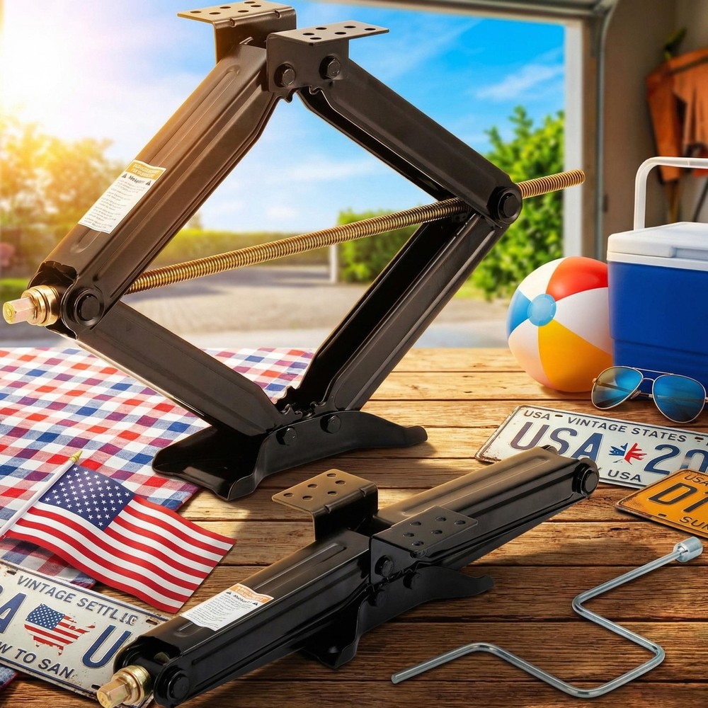 24" Car Scissor Jack,7500lb Load Capacity Leveling Stabilizer with Crank Handle