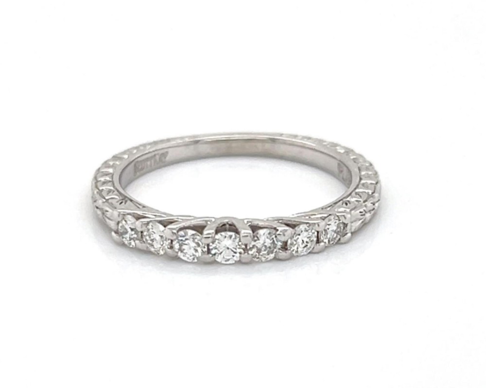 Scott Kay Diamond Stack Wedding Band Ring Platinum Size 5.5